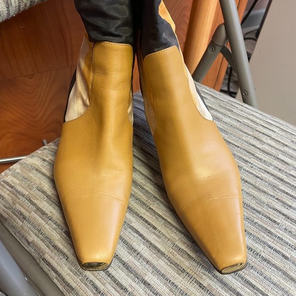 GUCCI GOLD HEEL BOOTS 6.5 - Picture 1 of 8